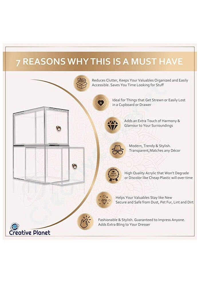 كرييتف بلانت أدراج تخزين أكريليك كريتيف بلانيت لمستحضرات التجميل والنظارات الشمسية والمكياج (مستويين L) - Image 2
