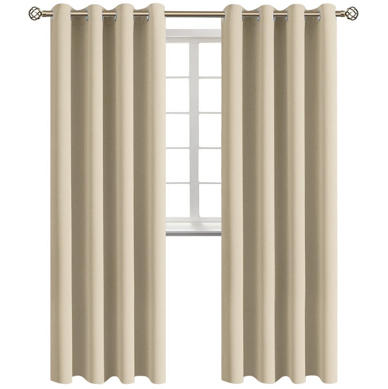 BGment Room Darkening Curtains 108 Inches Long - Grommet Thermal Insulated Drapes Window Treatment Curtains for Bedroom  2 Panels  52 x 108 Inch  Beige - Image 1