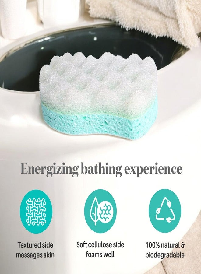 Calypso Aqua Massage-Dual Action Textured Cellulose Bathing Scrubbing Sponge for exfoliation For Men and women 1 PC assorted colour - Image 4