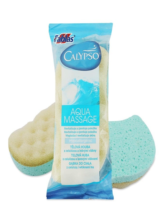 Calypso Aqua Massage-Dual Action Textured Cellulose Bathing Scrubbing Sponge for exfoliation For Men and women 1 PC assorted colour - Image 1