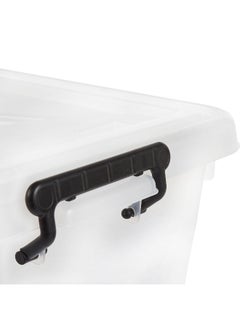 55L Clear Plastic Storage Set of 2 Box with Wheels & Lockable Lid