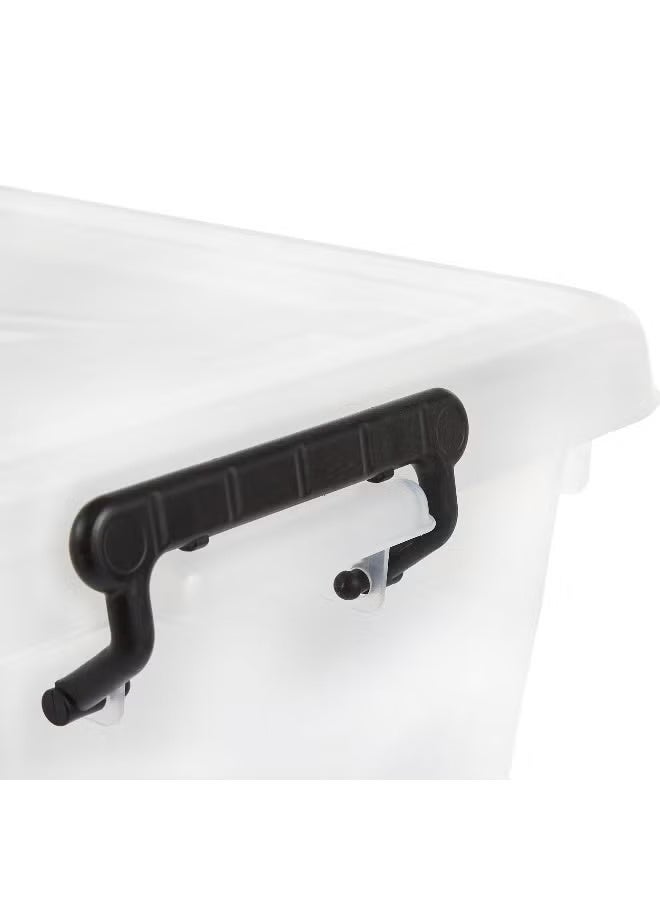 Cosmoplast 55L Clear Plastic Storage Set Of 2 Box With Wheels & Lockable Lid - Image 4
