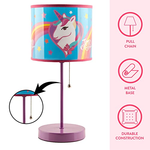 Idea Nuova JoJo Siwa Unicorn Stick Table Kids Lamp Metal with Pull Chain, Themed Printed Decorative Shade - Image 3