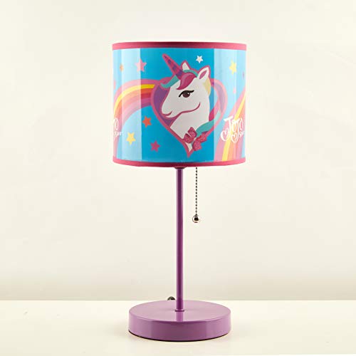 Idea Nuova JoJo Siwa Unicorn Stick Table Kids Lamp Metal with Pull Chain, Themed Printed Decorative Shade - Image 1