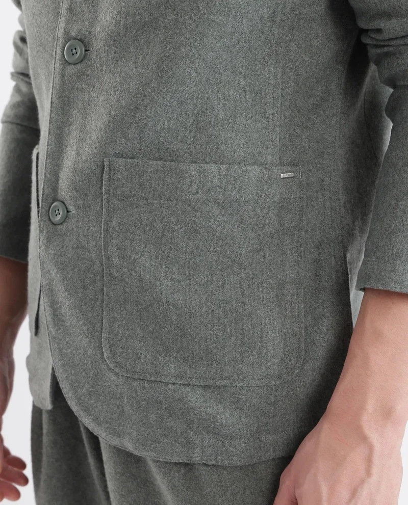 Rare Rabbit Men's Mandarin Collar Mercury Twill Shacket