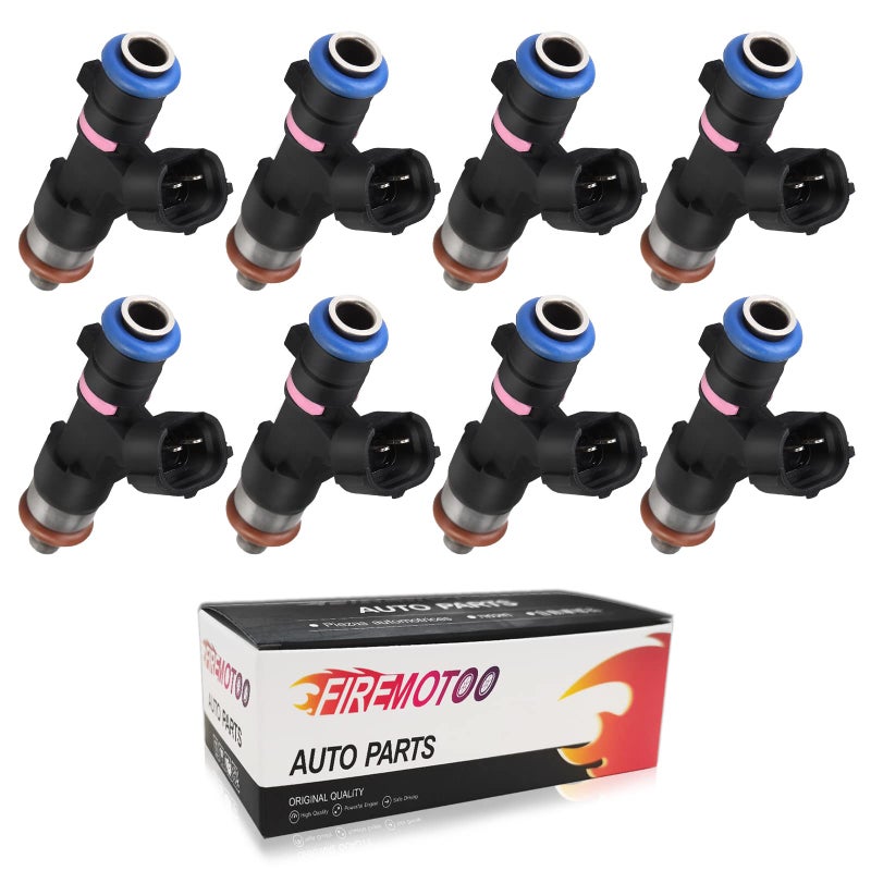 FIREMOTOO Set of 8 Fuel Injectors Compatible with Nissan Armada 20052014 Frontier 20062014 Pathfinder 20042010 Titan 20042012 Replace 0280158007 166007S000 166007S00A FJ750 12 Holes - Image 2