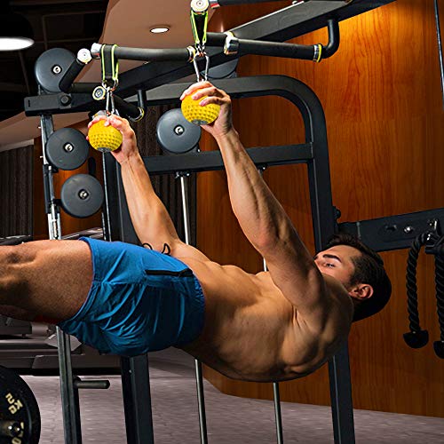 ZNCMRR Climbing Pull Up Power Ball Hold Grips with Straps, Non-Slip Hand Grips Strength Trainer Exerciser for Bouldering, Pull-up, Kettlebells, Fitness, Workout - Image 5