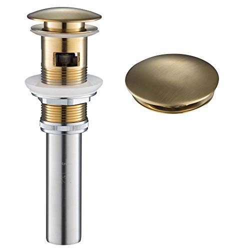 KRAUS Pop-Up Drain with Overflow in Brushed Gold, PU-11BG - Image 1
