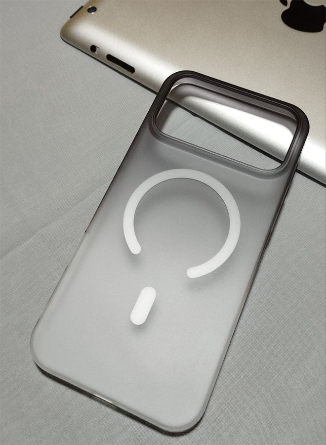 جراب شفاف لهاتف آيفون 17 برو ماكس  بتقنية MagSafe، ظهر غير لامع مقاوم للخدوش والصدمات، حلقة مغناطيسية قوية متوافقة مع الشحن اللاسلكي، ألوان باستيل عصرية، حماية كاملة للكاميرا، خفيف الوزن وسهل التركيب، متوافق مع آيفون 17 برو ماكس - أسود - Image 2