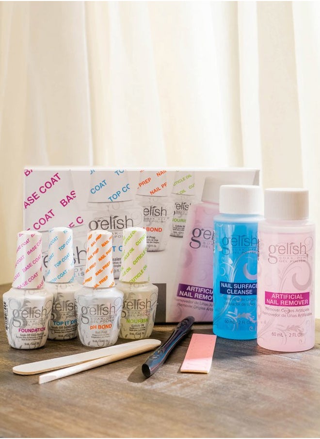 Gelish MINI Complete Basix Kit - Gel Nail Polish Prep Essentials Starter Kit with Foundation, pH Bond, Top It Off, Nourish, Nail Remover & Cleanser - Long-Lasting Salon-Quality Manicure at Home.  - Image 5