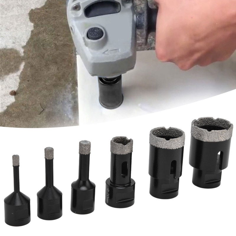 Diamond Core Bits: 6, 8, 10, 20, 32, 38mm Dry Drilling - Vacuum Brazed Long-Lasting Hole Saw Kit for Angle Grinders, Tilers, Marble, Granite, Ceramics, Plastics - Image 5