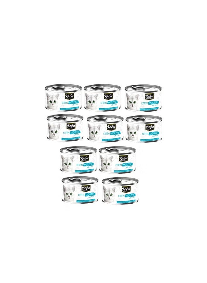كيت كات 10 قطع من طعام القطط الرطب مع التونة من كيت كات، 80 جرام، علب - Image 1
