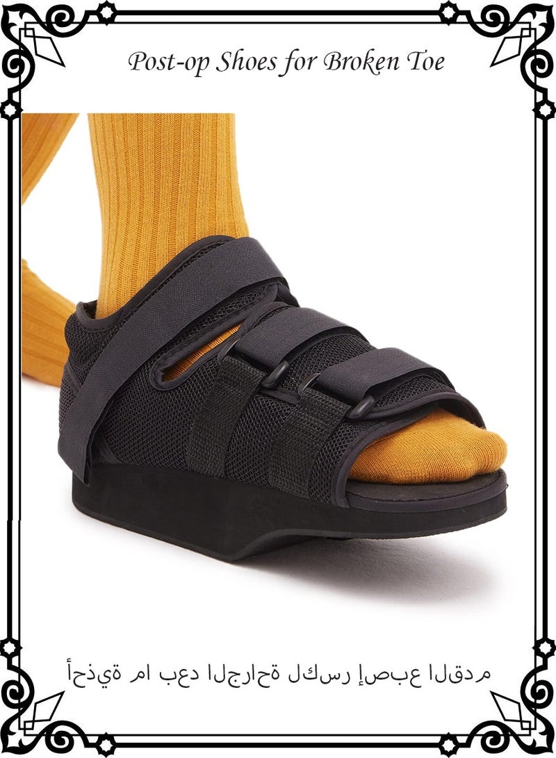 Post-op Shoes for Broken Toe, Walking Toe Weight Bearing Shoe with Adjustable Straps, Reduce Pain, for Broken Toe/Foot Fracture To Offload Weight In Forefoot Region,L - Image 1