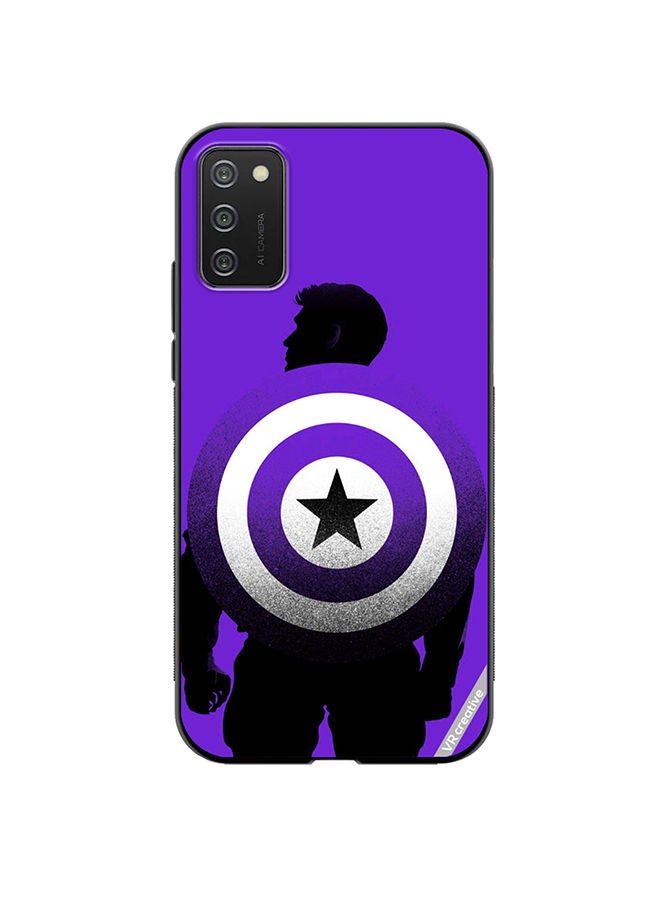 VR CREATIVE Protective Case Cover For Samsung Galaxy A03s Purple Captain America Design Multicolour - Image 1