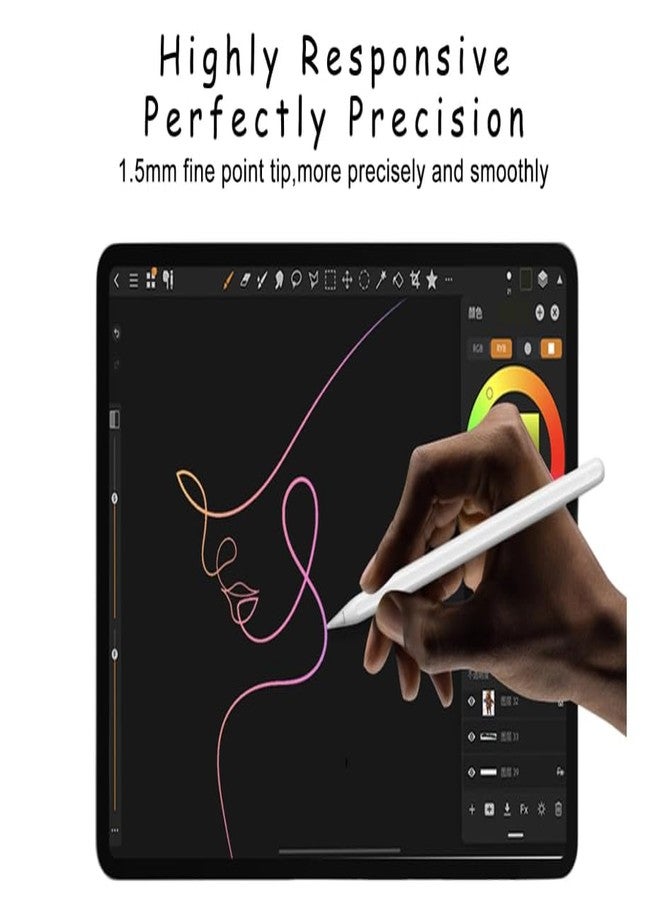 SuitMeeUp Stylus Pen for iPad Pencil 6th-10th&11th Gen,2Pack Pencil Pro with Palm Rejection iPad Pen for 2018-2025 iPadPro 11/12.9/13in/M4,iPad Air 13/11(M2/M3),iPad Air 3/4/5,iPadMini 7/6/5 - Image 2