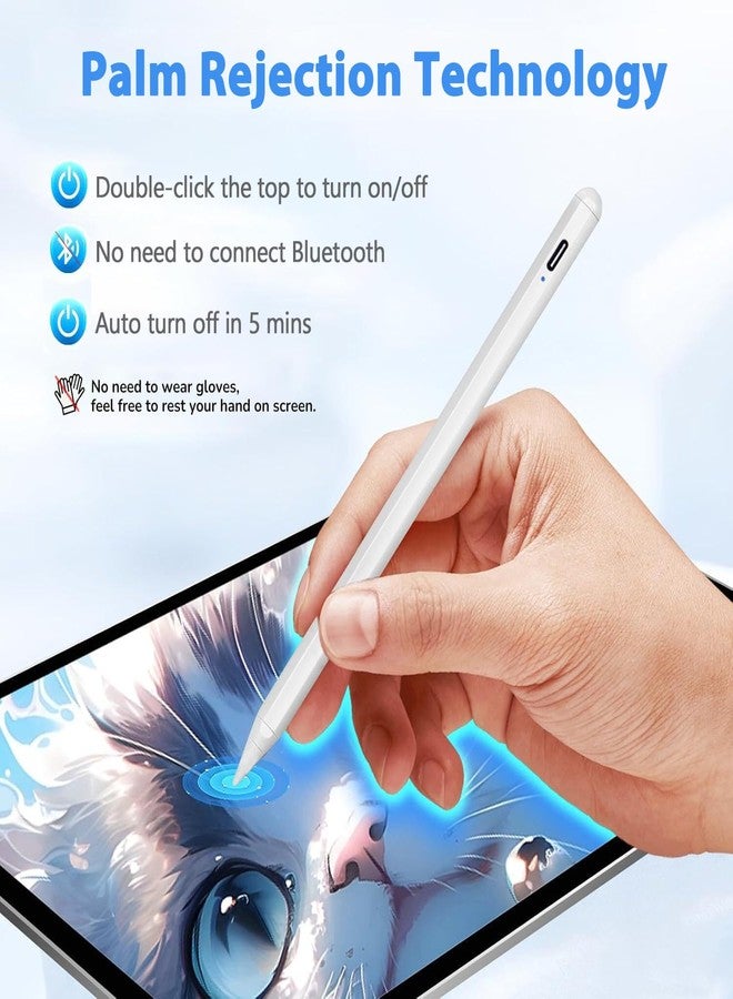 SuitMeeUp Stylus Pen for iPad Pencil 6th-10th&11th Gen,2Pack Pencil Pro with Palm Rejection iPad Pen for 2018-2025 iPadPro 11/12.9/13in/M4,iPad Air 13/11(M2/M3),iPad Air 3/4/5,iPadMini 7/6/5 - Image 4