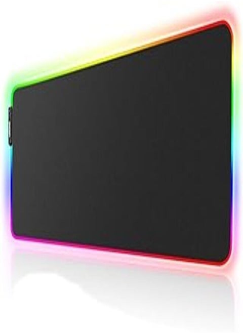 LUXCOMS Non-Slip Rubber Base RGB Soft Oversized Glowing LED Extended Gaming Mouse Pad, Computer Keyboard Pad Mat (Large)