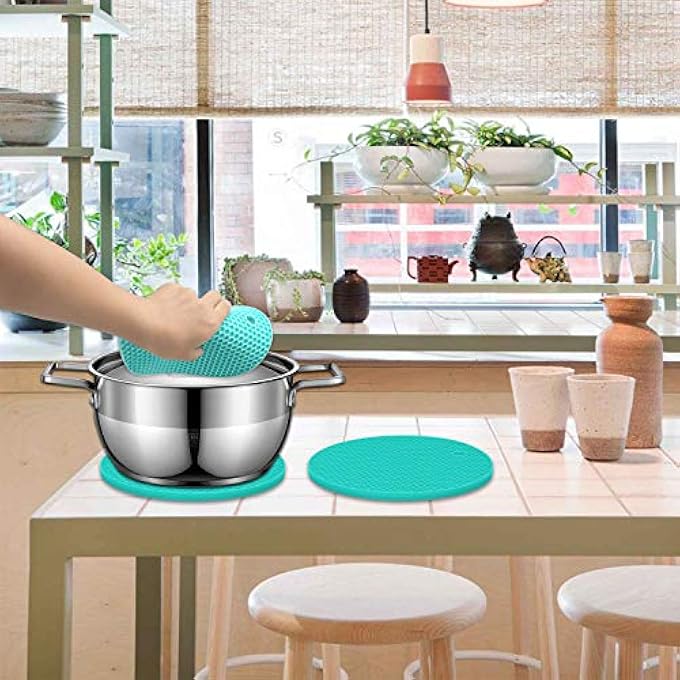LogHog Set Of 5 Silicone Coasters Pot Holder Cup MatNon Slip Flexible Durable Heat Resistant Hot Pad Round Phsl01Tlx2 - Image 5