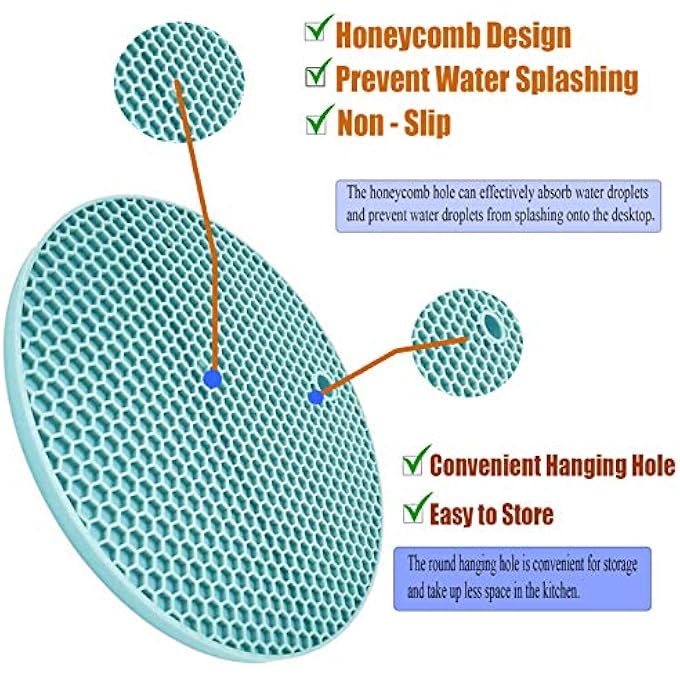 LogHog Set Of 5 Silicone Coasters Pot Holder Cup MatNon Slip Flexible Durable Heat Resistant Hot Pad Round Phsl01Tlx2 - Image 3