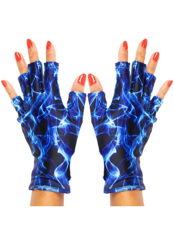 ManiGlovz Original UPF 50+ UV Protective Nail Gloves | Gel Manicure Gloves & Anti-UV Fingerless for Women | Sun Protection for Driving | Making Waves Print - Image 1