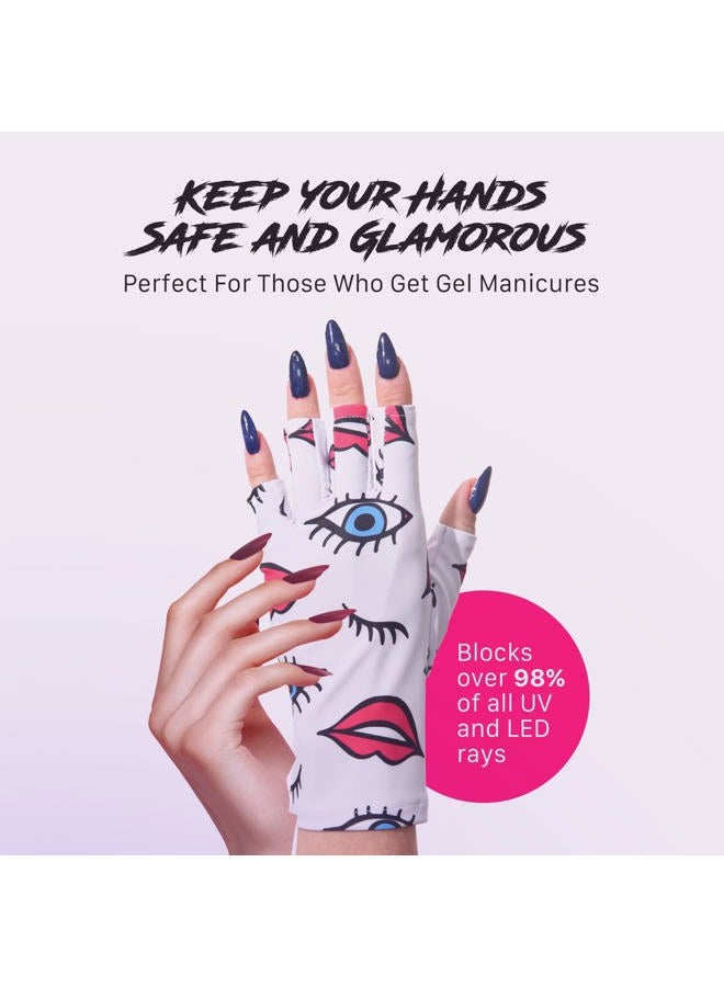 ManiGlovz Original UPF 50+ UV Protective Nail Gloves | Gel Manicure Gloves & Anti-UV Fingerless for Women | Sun Protection for Driving | Making Waves Print - Image 5