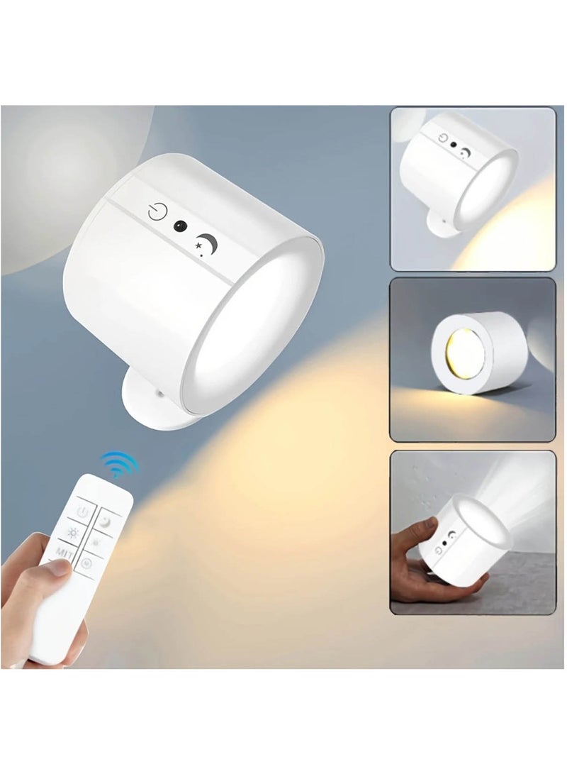 Hihonor Dimmable LED Wall Lamps with Touch Control, 3 Brightness Levels, 3 Color Modes, Rechargeable 1200mAh Lithium-Polymer Battery, Wall Mount/Tabletop, Wireless Reading & Bedside Light, White  - Image 1
