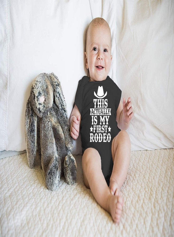 Funnwear هذه هي تجربتي الأولى في ركوب الخيل - بدلة أطفال مضحكة - ملابس أطفال حديثي الولادة (حديثي الولادة، أسود) - Image 3