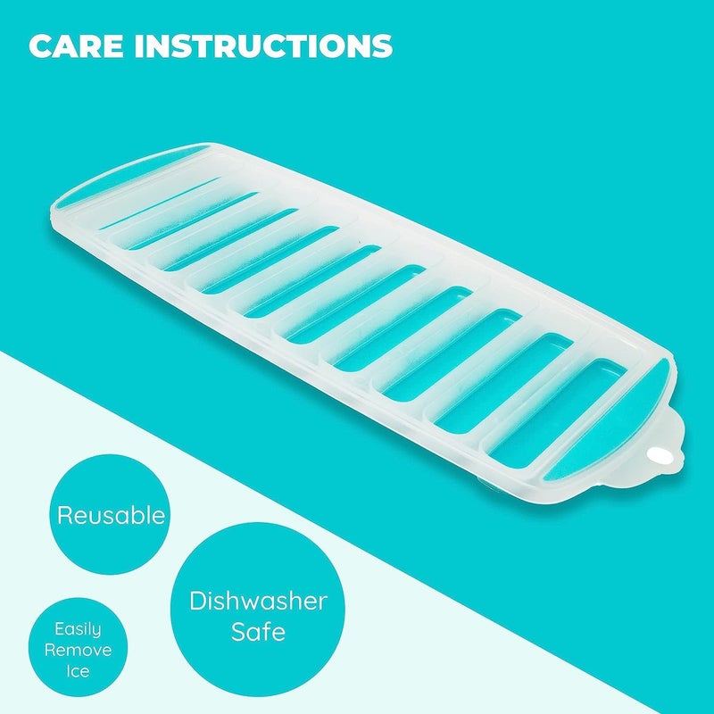PUTHAK PUTHAK Resusable Silicone and Plastic Water Bottle Ice Cube Stick Tray Easy Push Pop Ice Cubes for Water Sports Bottle 2 Pack  - Image 5