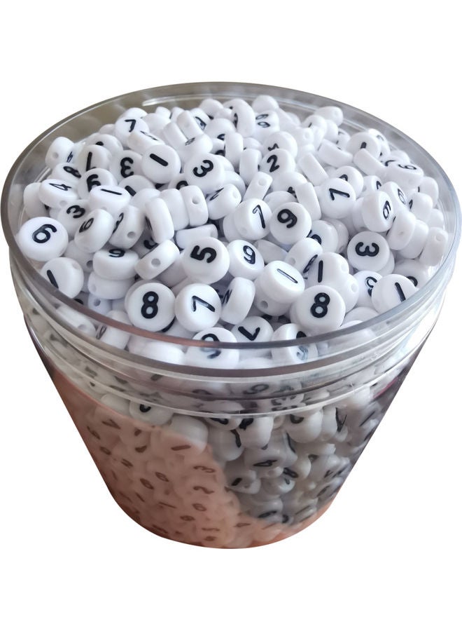 NIBEMINENT 300 Piece Number Acrylic Round Shaped Loose Beads 0.4x0.6cm - Image 2