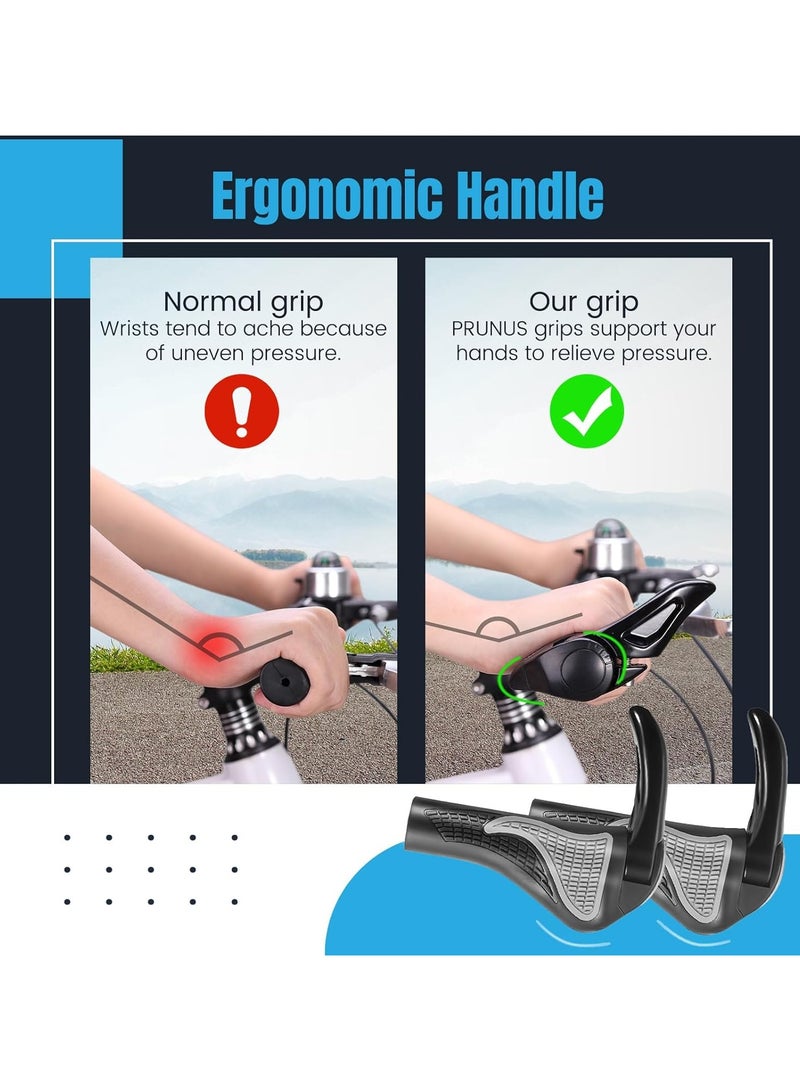CMGTYYD Bike Grips - Handlebar Grips Non-Slip Soft Rubber, Aluminum, Waterproof, Ergonomic, Bike Handlebar Grips for MTB BMX Cycling Cycle Road Mountain Electric Folding Bicycle Tricycle Scooter, 1 Pair - Image 2