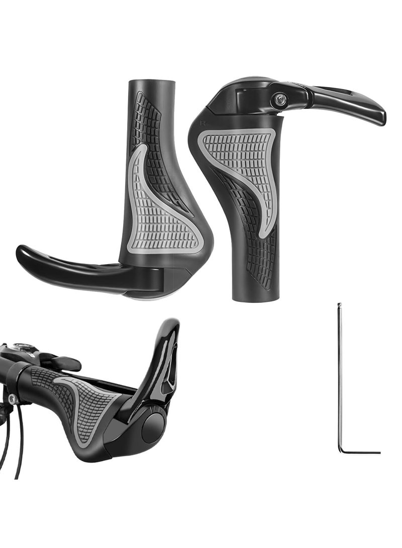 CMGTYYD Bike Grips - Handlebar Grips Non-Slip Soft Rubber, Aluminum, Waterproof, Ergonomic, Bike Handlebar Grips for MTB BMX Cycling Cycle Road Mountain Electric Folding Bicycle Tricycle Scooter, 1 Pair - Image 1