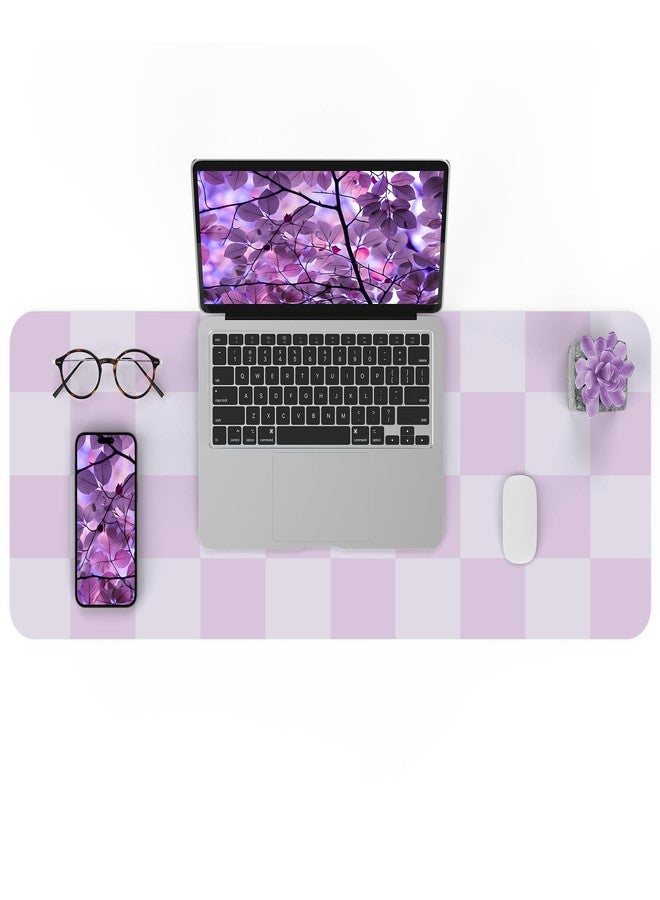 AFIING Non-Slip Desk Pad, Mouse Pad, Waterproof PU Leather Desk Protector, Large Desk Blotter, Easy Clean Laptop Desk Writing Mat for Work/Home/Decor(Purple 31.5" x 12") - Image 1