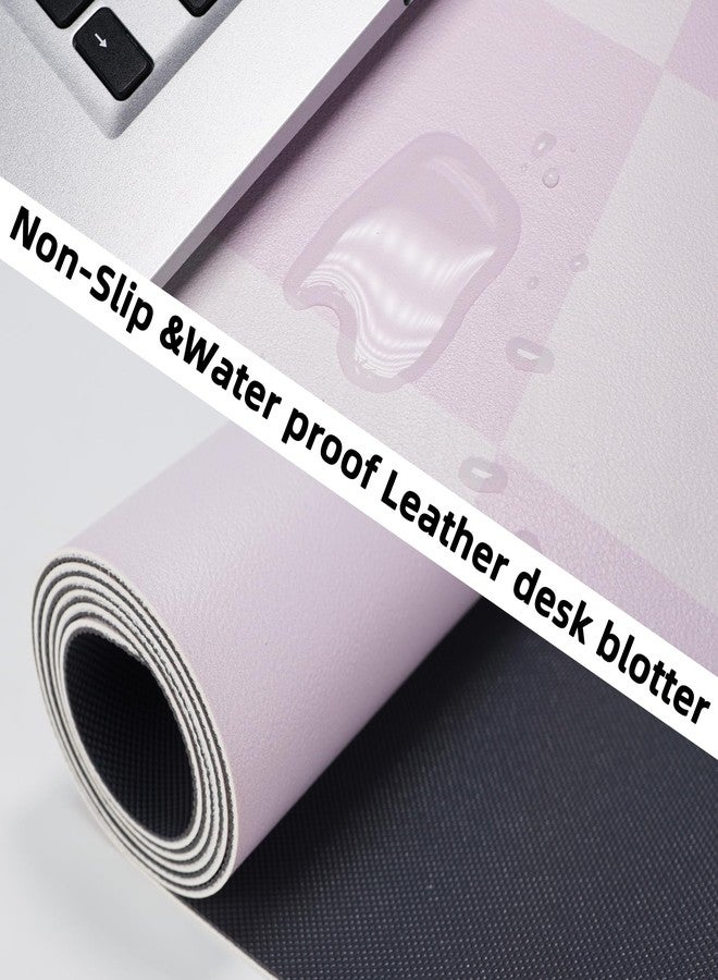 AFIING Non-Slip Desk Pad, Mouse Pad, Waterproof PU Leather Desk Protector, Large Desk Blotter, Easy Clean Laptop Desk Writing Mat for Work/Home/Decor(Purple 31.5" x 12") - Image 3