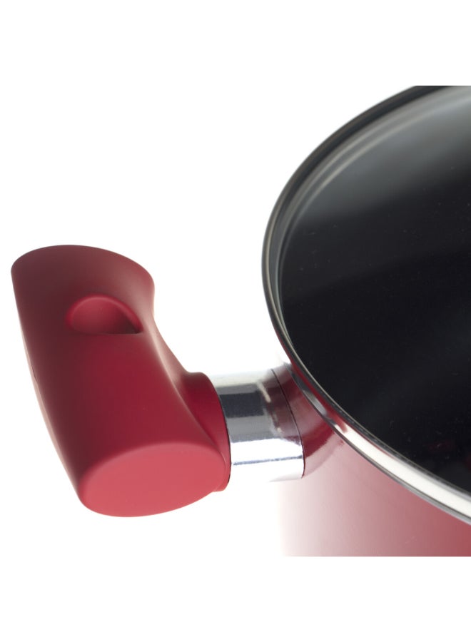 Five Simply Smart Essentielle Aluminum Induction Dutch Oven Red and Black 24 cm 128848 - Image 2