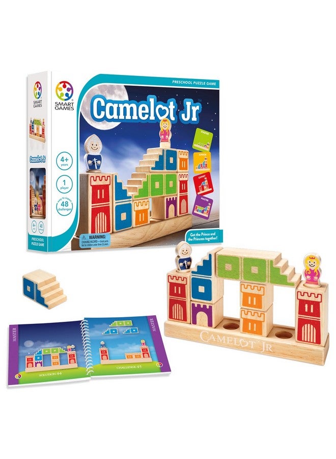 SmartGames Camelot Jr. Wooden Cognitive Skill-Building Puzzle Game Featuring 48 Playful Challenges For Ages 4+ - Image 1