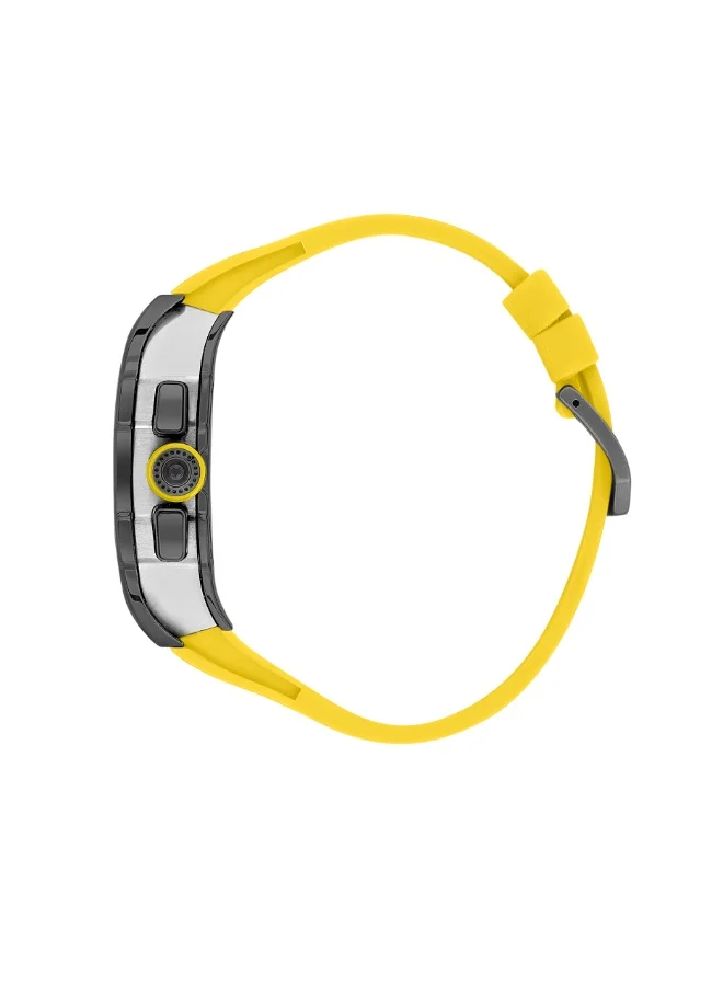 Quantum Men's Chronograph Display Watch With Yellow Silicone Strap - HNG1080.054