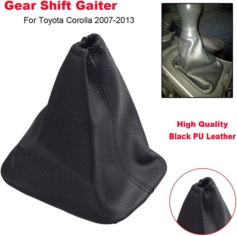 Kakulkomen Black Leather Gear Shift Boot Cover for Toyota Corolla - Image 3