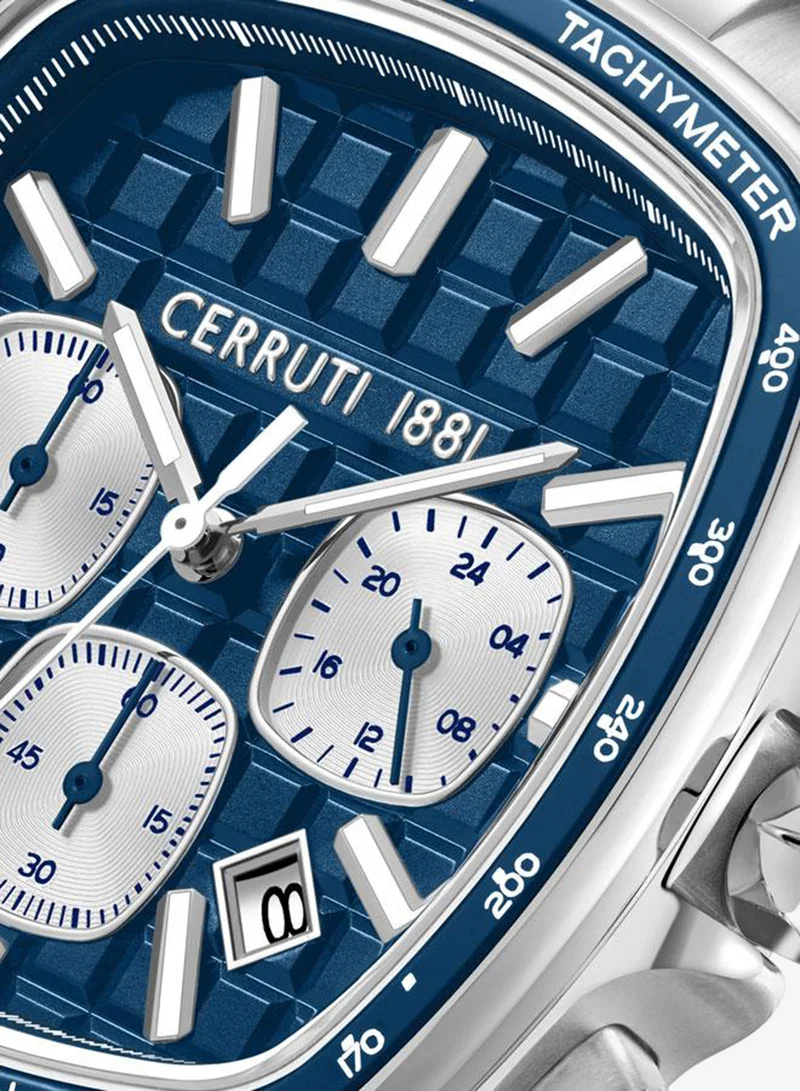 CERRUTI 1881  Casale Men's 44mm Chronograph Watch with Navy Matte Dial & Stainless Steel Bracelet for Men | Best Price UAE