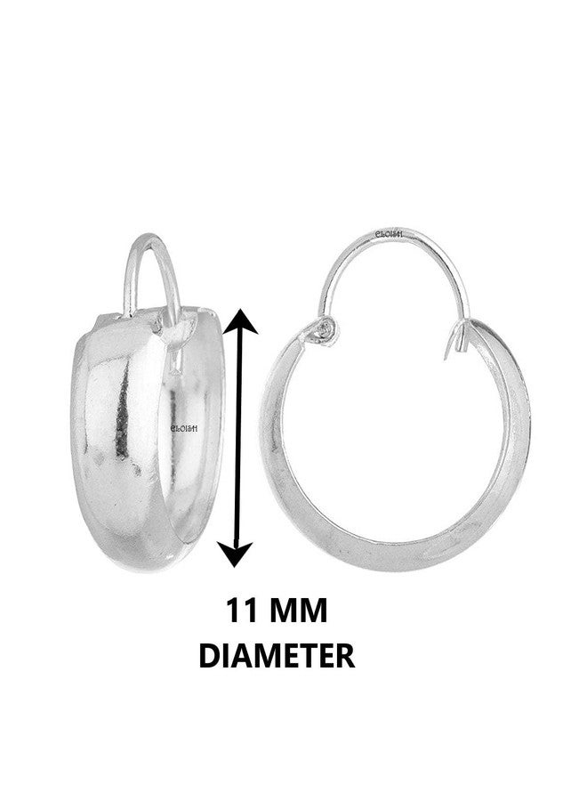 ELOISH Sterling Silver Hoop Earrings for Men and Women. - Image 3