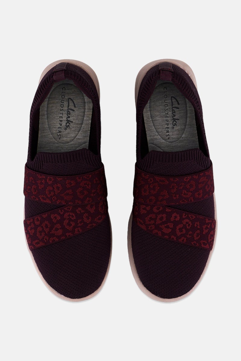 clarks Women Adella Stride Standard Slip On Casual Shoes, Dark Maroon - Image 3