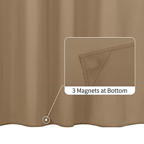 ALYVIA SPRING Extra Long Fabric Shower Curtain Liner Waterproof - 72" x 84", Soft & Lightweight XL Shower Curtain with 3 Magnets, Machine Washable - 72x84, Coffee - Image 2