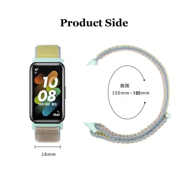 Valente Nylon Loop Strap Compatible with Huawei Band 8/9/10 – Soft, Adjustable & Breathable Replacement Band (NavyBlue & Orange) - Image 2