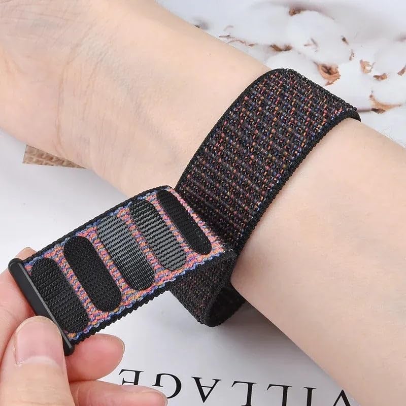 Valente Nylon Loop Strap Compatible with Huawei Band 8/9/10 – Soft, Adjustable & Breathable Replacement Band (NavyBlue & Orange) - Image 5