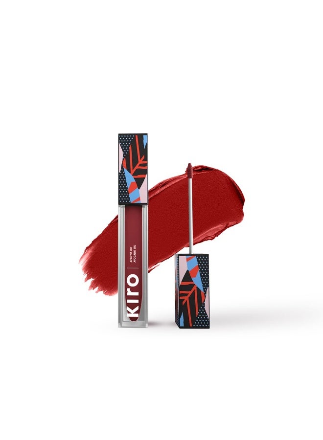 KIRO Airy Matte Liquid Lipstick, Ladybird Red (Brick Red), 5 ml, Transferproof, Liquid Lip Colour, Long Lasting, Vegan, No Parabens, Avocado Oil, Non Toxic Lipstick for Intense Colour - Image 1
