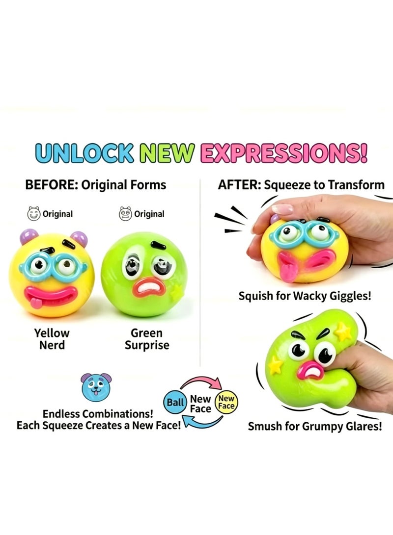 يوجي 2PCS Smushers Squishies بطيئة ارتفاع الكرة الإجهاد غير لطيف ارتفاع بطيئ الاسترخاء الحسية فيدج لضغط الكرة الحسية مكتب المرح ملحقات للبالغين - Image 5