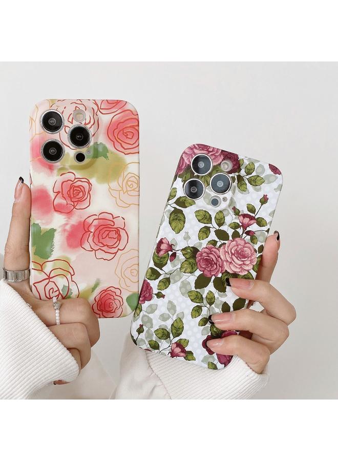 S-TOP Case For iPhone 12 mini Water Sticker Flower Pattern PC Phone Case - Image 3