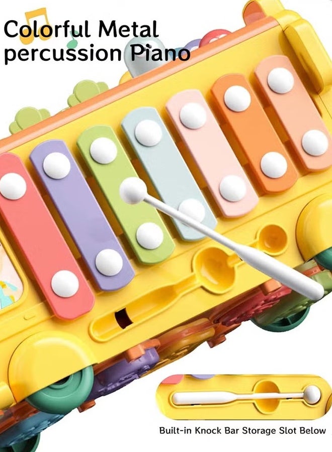Baby Sensory Toys Pounding Toys Early Education Musical Learning Toy Multi-Function Toy Bus  Multifunctional Activity Cube Baby Toys 16 in 1 Learning Educational Push Toddler Toys - Image 4