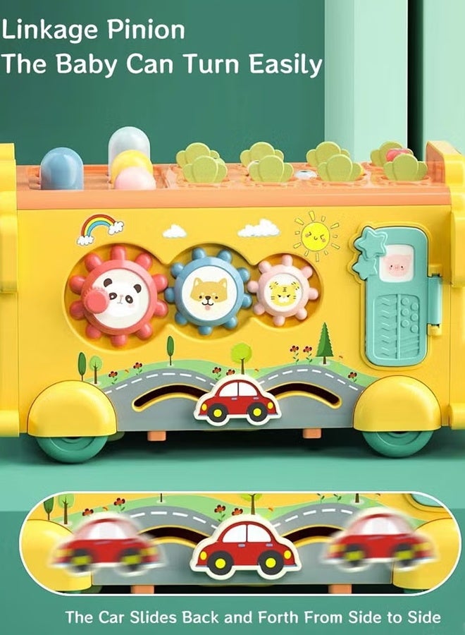 Baby Sensory Toys Pounding Toys Early Education Musical Learning Toy Multi-Function Toy Bus  Multifunctional Activity Cube Baby Toys 16 in 1 Learning Educational Push Toddler Toys - Image 5