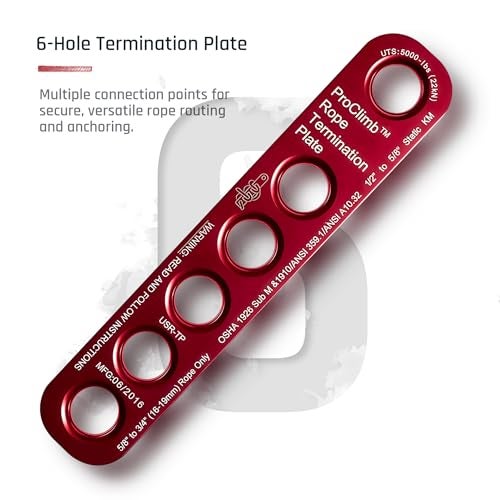 ProClimb 22 kN Rope Termination Plate – Aluminum Rigging Plate for 5/8"–3/4" Kernmantle Rope – Anchor Plate for Vertical Lifeline and Fall Protection - Image 4