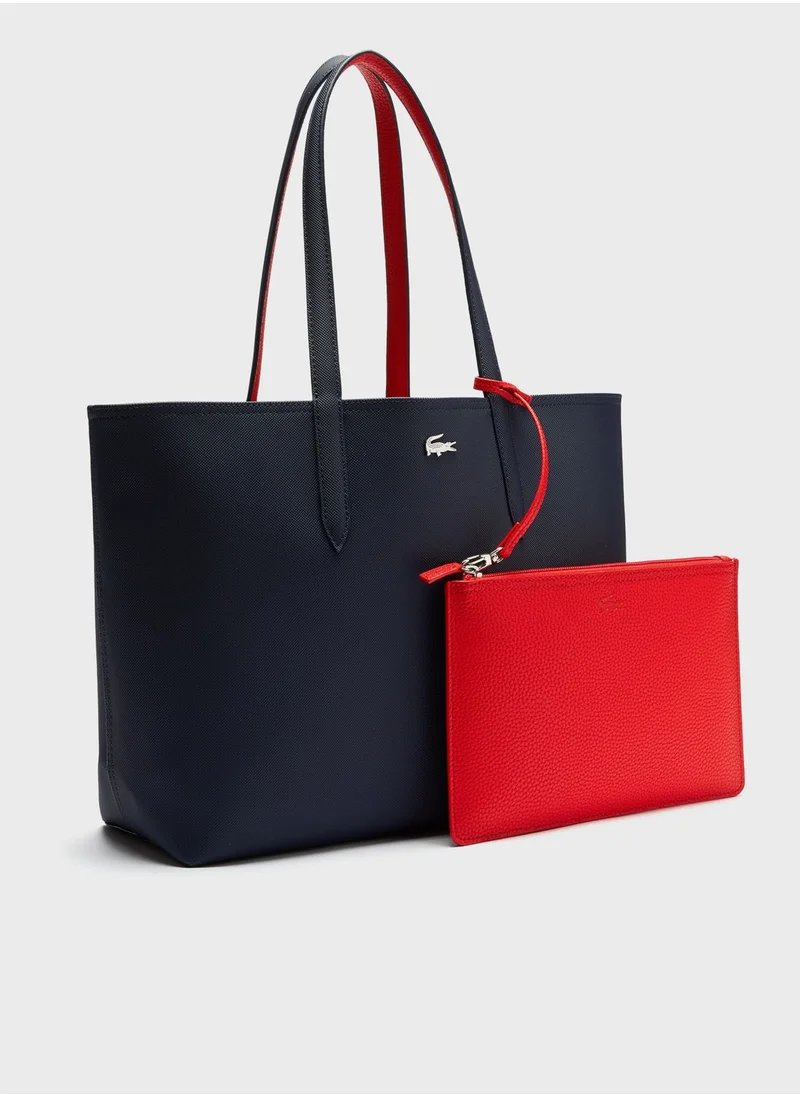 LACOSTE Top Handle Tote Bag With Purse